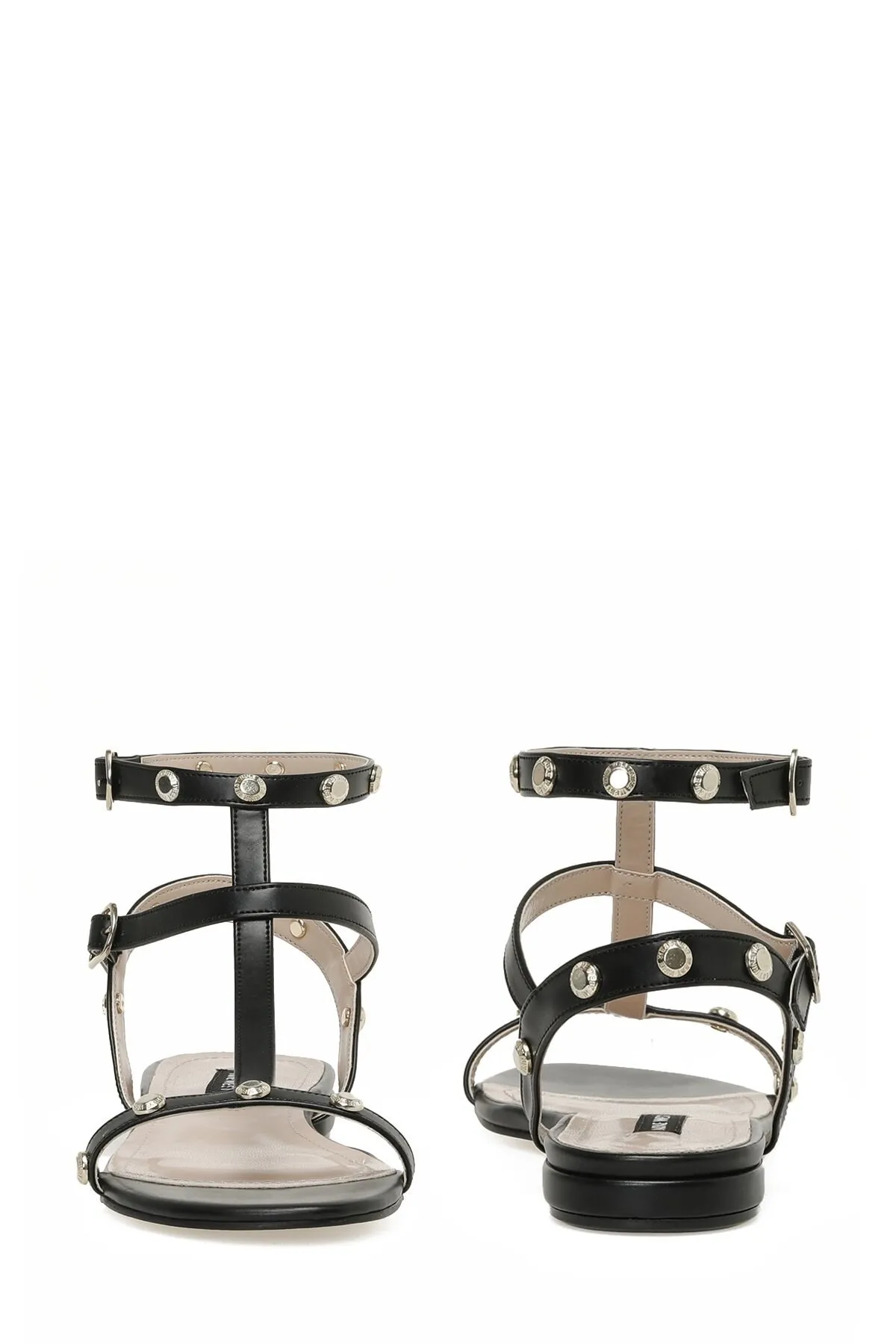 Nine West  Lalley 3fx Schwarze flache Damensandalen