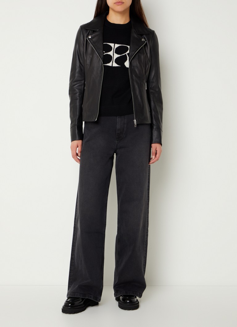 STUDIO AR by Arma Kendall sheepskin biker jacket with zip pockets