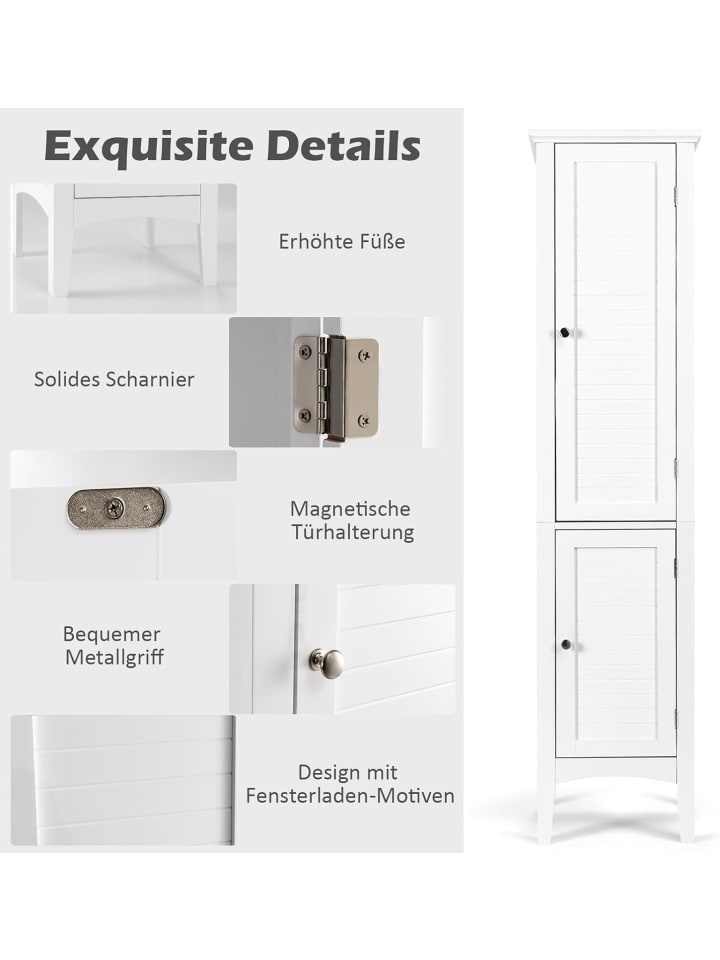 COSTWAY Badezimmerschrank in Weiß günstig kaufen 160 cm
