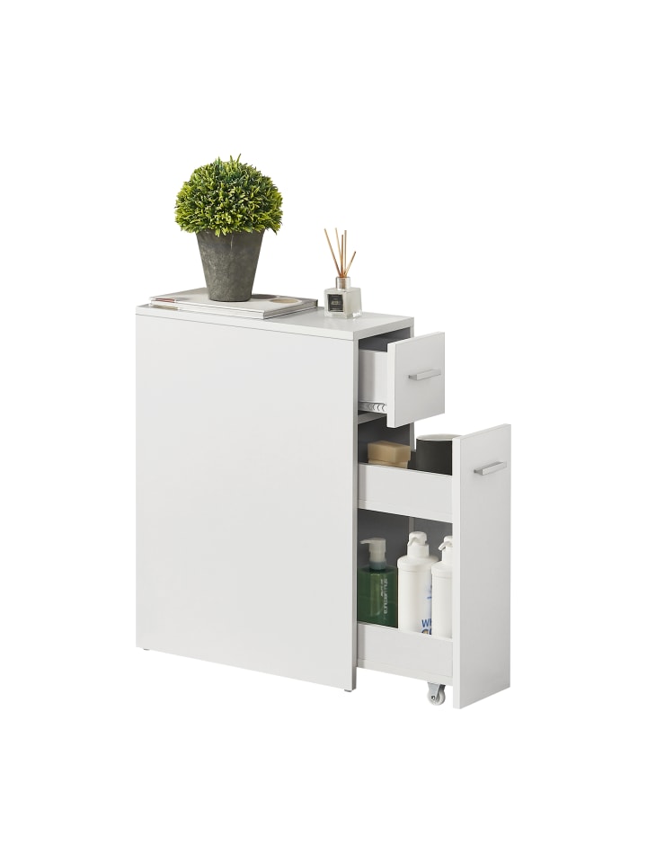 en.casa Badezimmerschrank Kauhajoki in Weiß (H)61cm (B)20cm (T)45cm günstig kaufen onesize