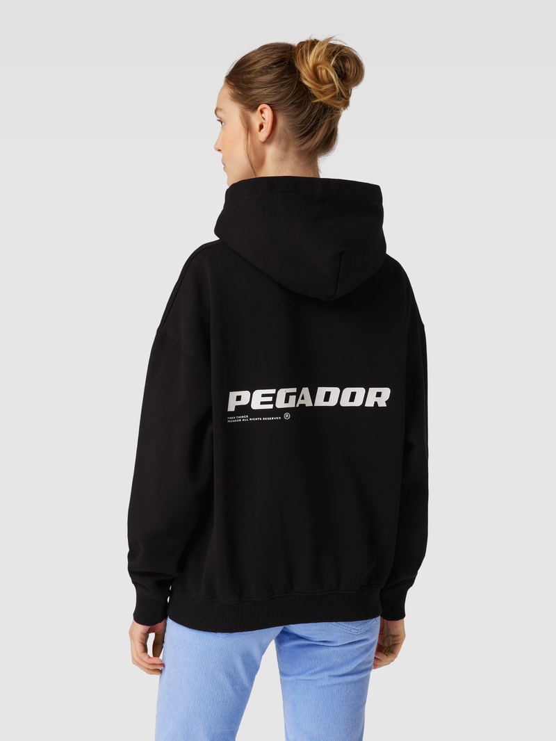Oversized Hoodie mit Label-Print Modell 'CULLA' in schwarz