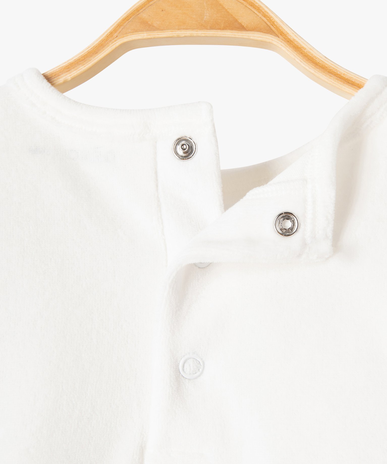 Pyjama 2 pièces en velours dépareillé bébé ecru | GEMO