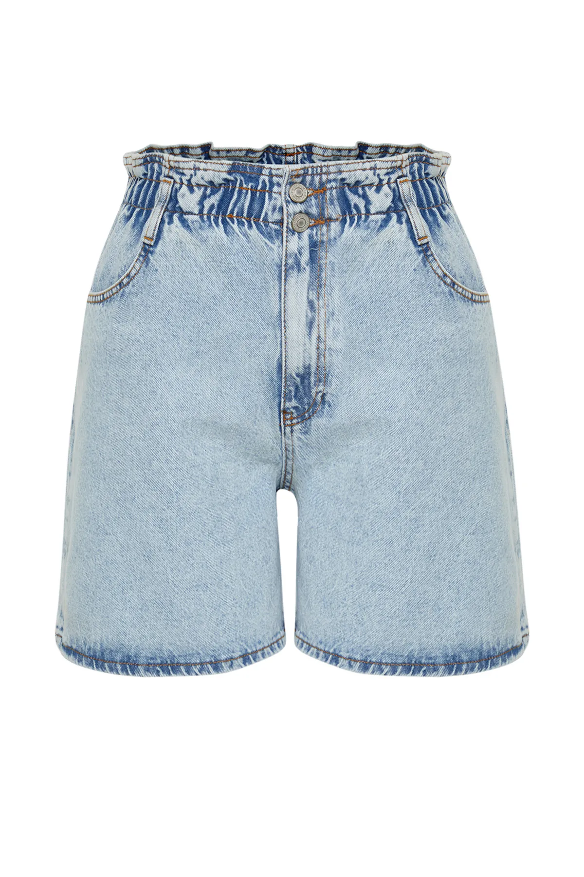 Trendyol Curve  Große Größen in Shorts & Bermudashorts - Blau - Hoher Bund