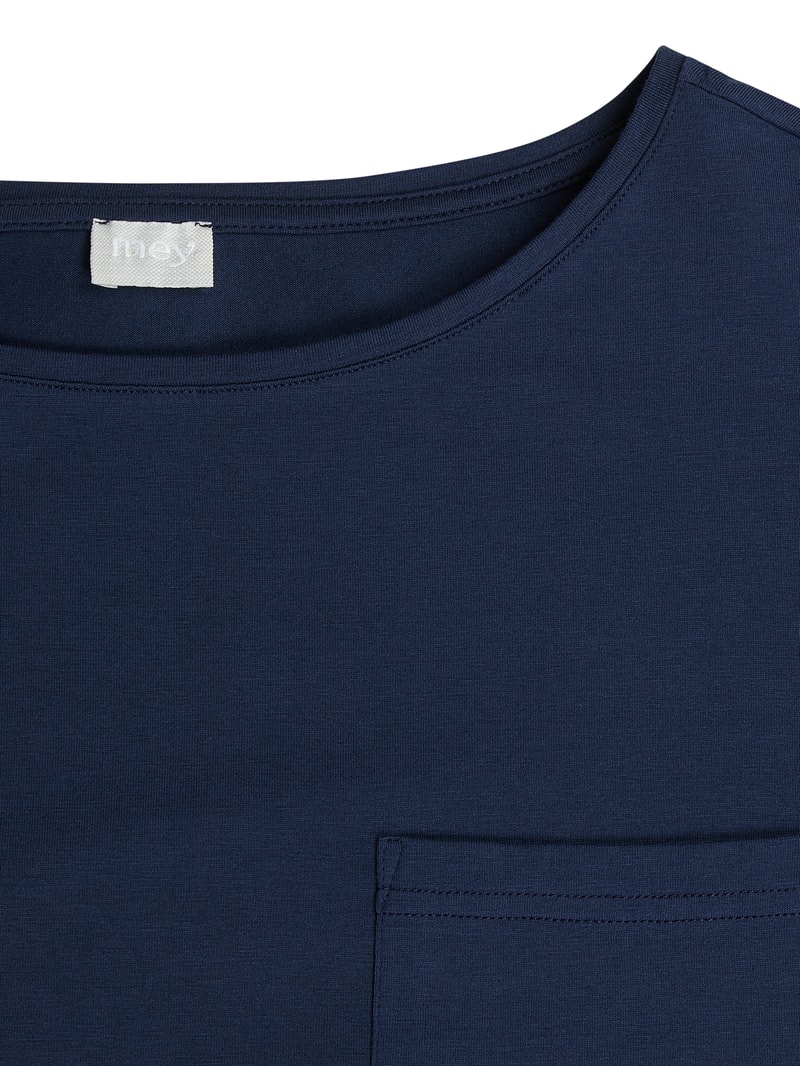 Lounge-Oberteil aus Baumwollmischung Modell 'Night2Day' in marineblau