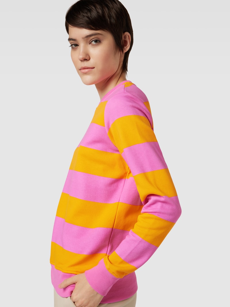 Sweatshirt mit Blockstreifen in pink