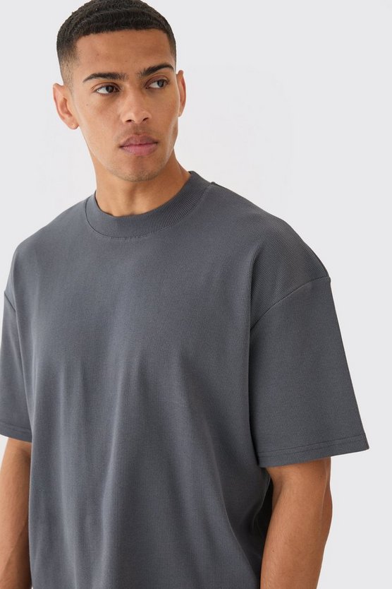 Kastiges geripptes Oversize T-Shirt