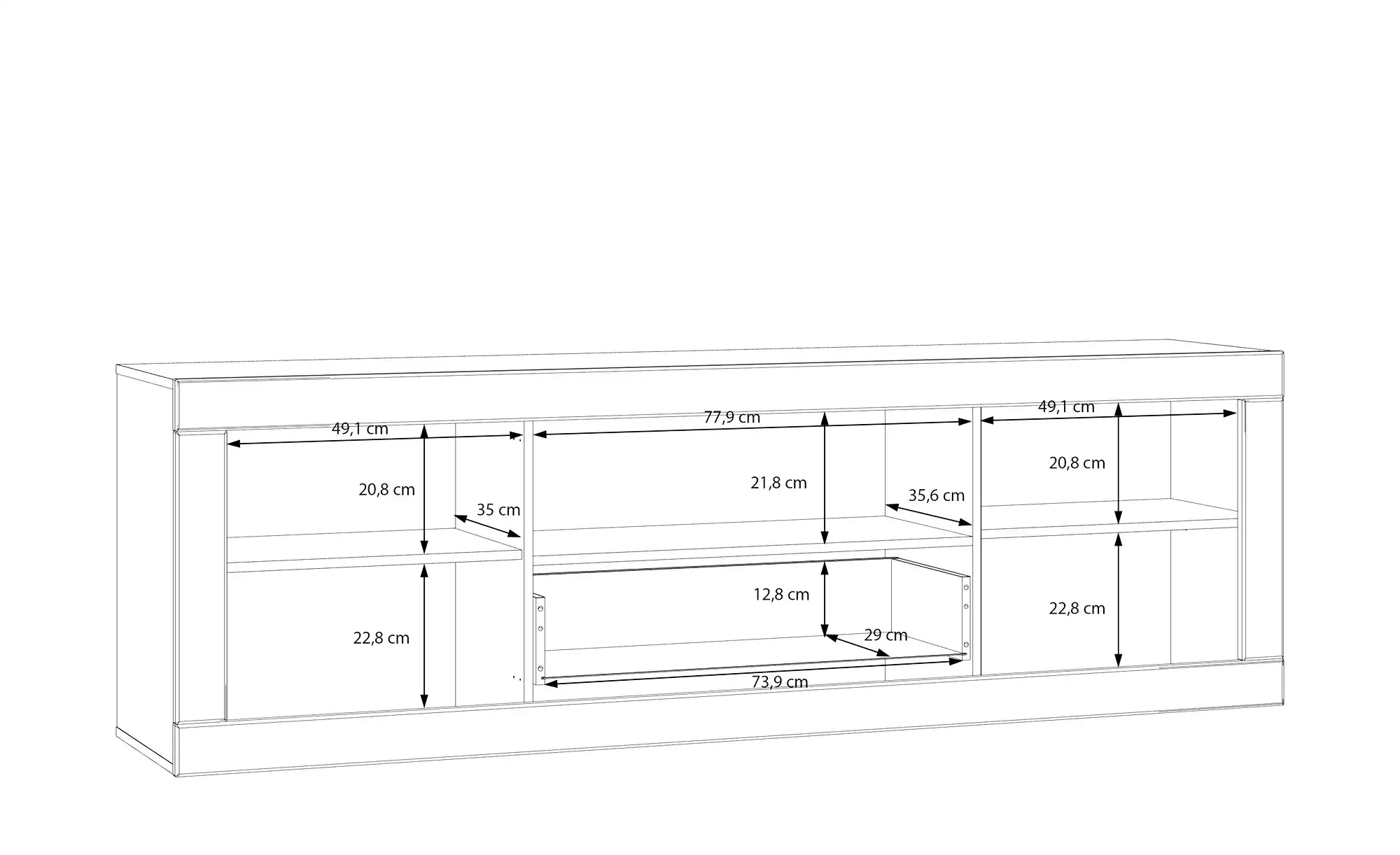 TV-Lowboard Push-to-Open