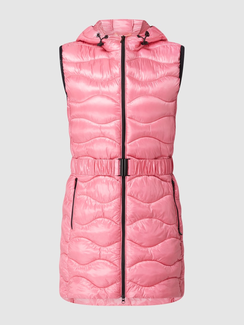 Longweste mit Gürtel in pink