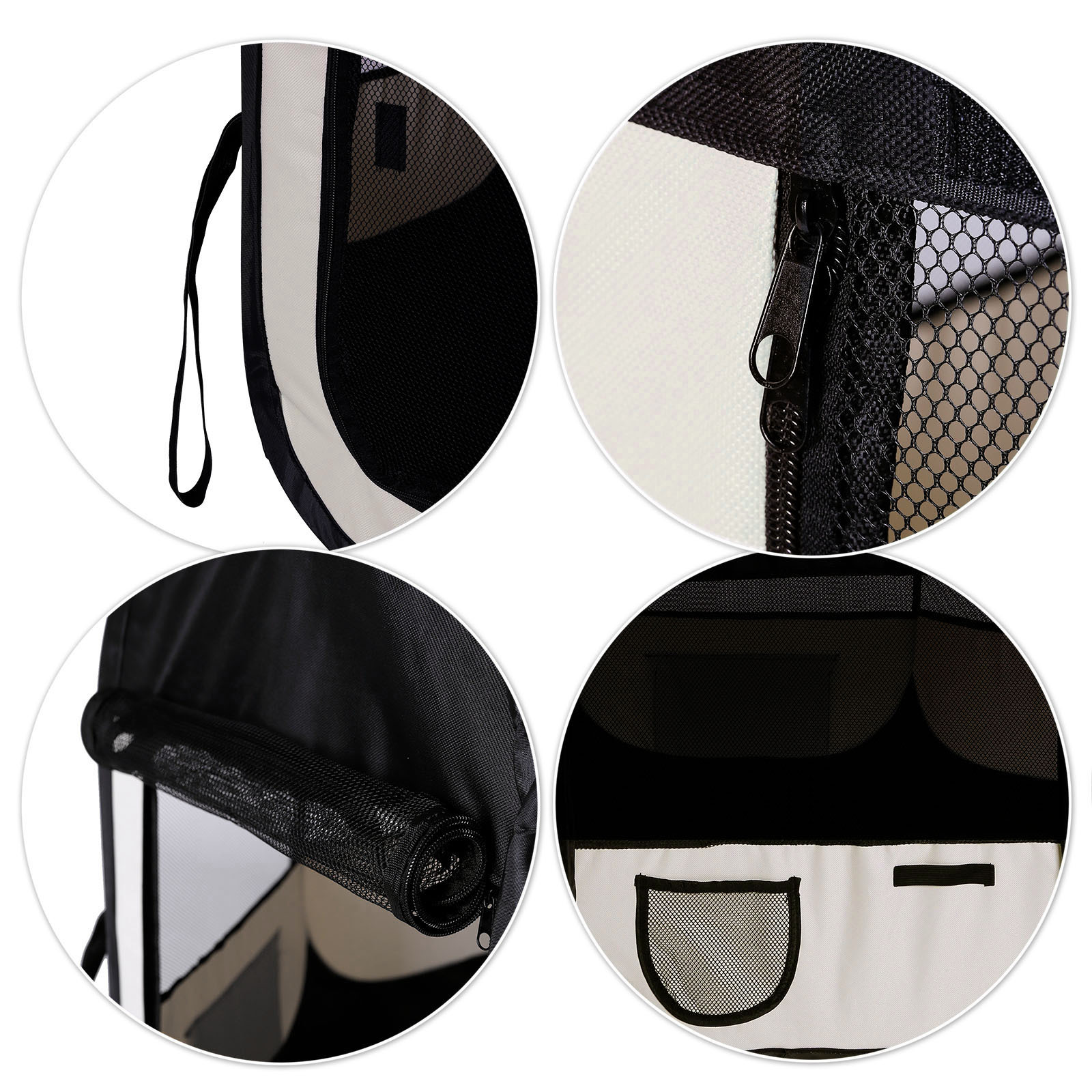 Lionto Erziehungshilfen Lionto Welpenauslauf aus Oxfordgewebe beige/ schwarz