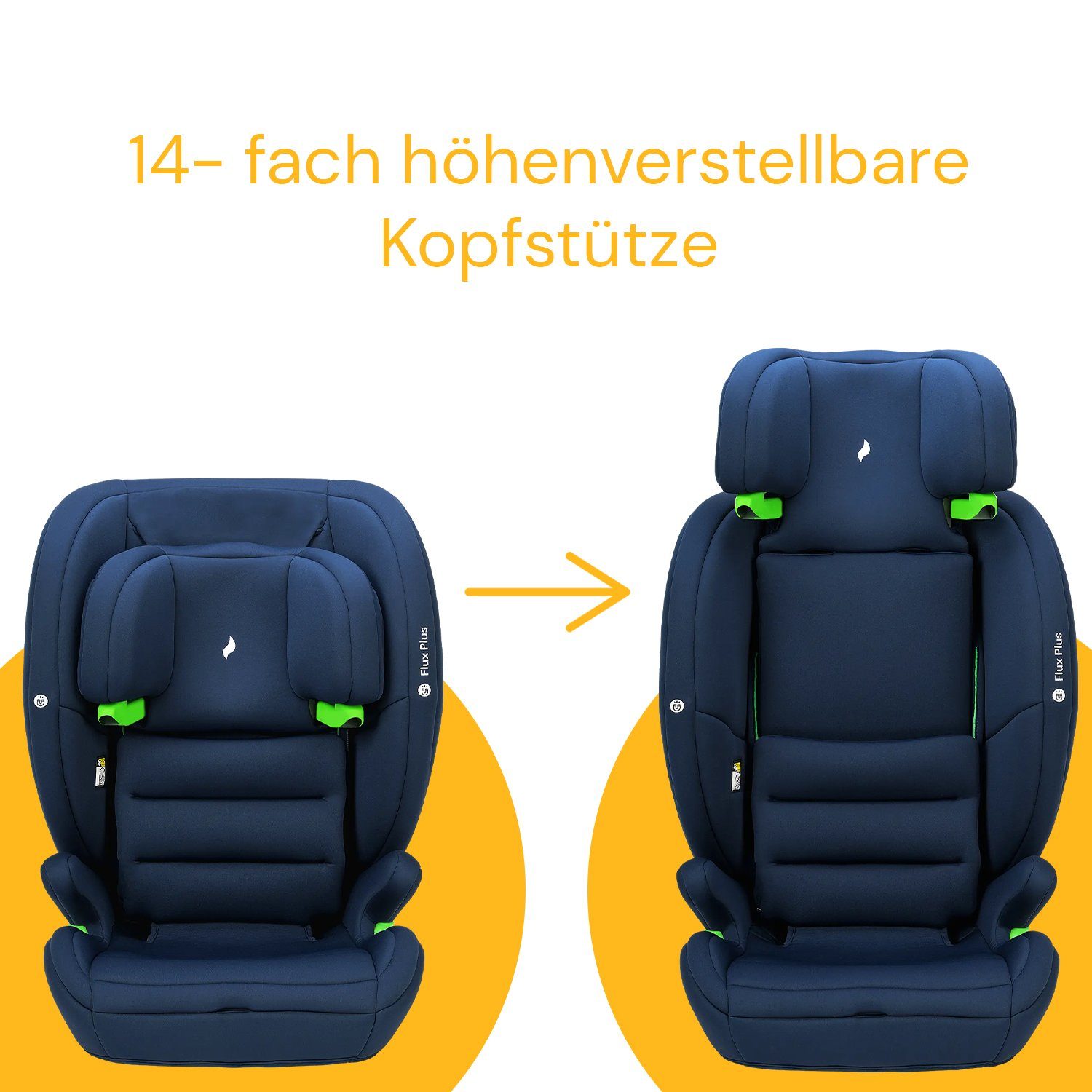 Osann Autokindersitz Flux Plus i-Size, ab: 15 Monate, bis: 12 Jahre, Kindersitz ohne Isofix für Kinder von 76-150 cm