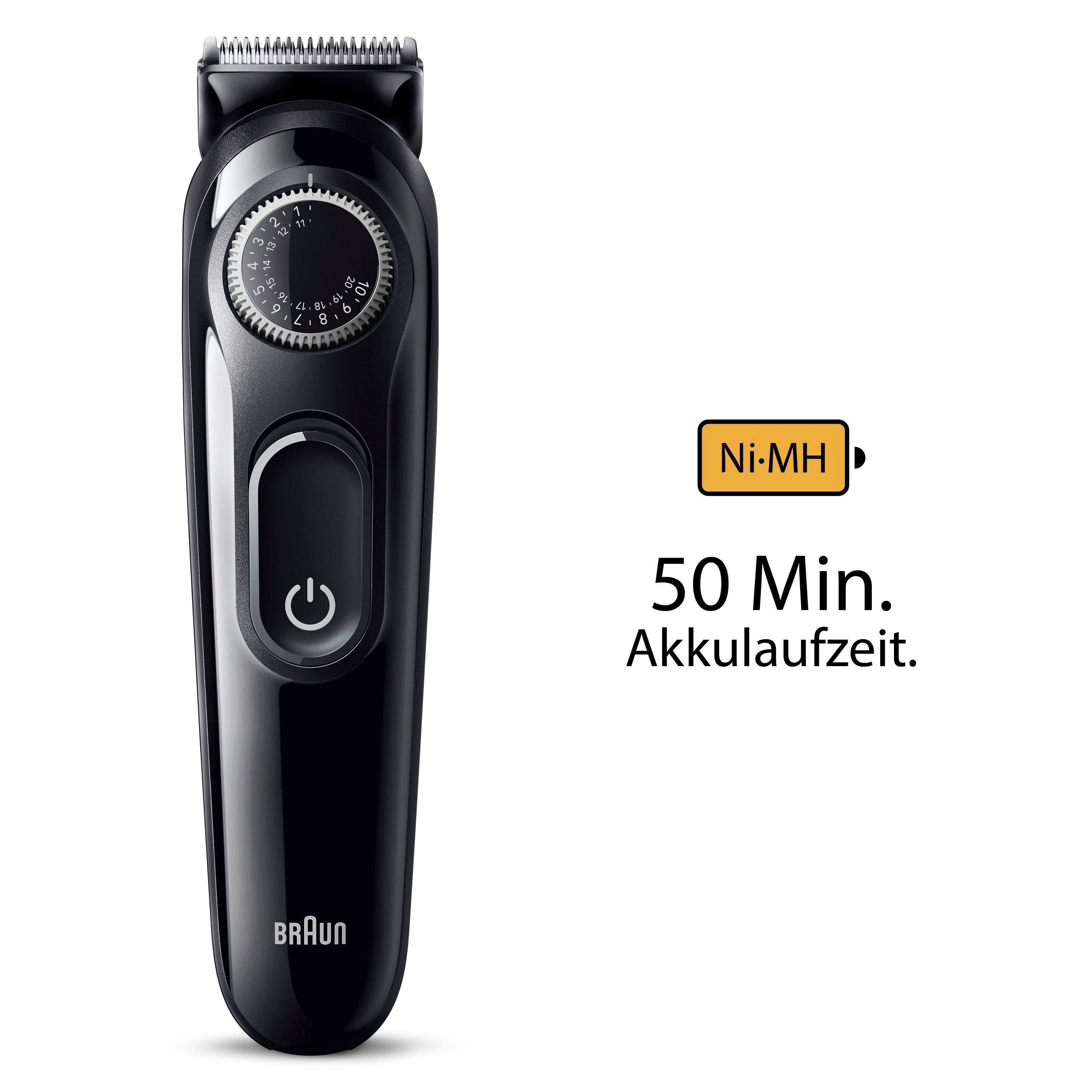 Braun Haarschneider Barttrimmer BT3410, 40 Einstellungen, Wiederaufladbar