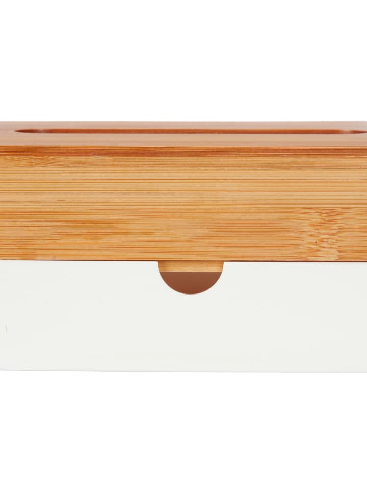 relaxdays Tücherbox in Weiß/ Natur- (B)23,5 x (H)8,5 x (T)15 cm günstig kaufen onesize