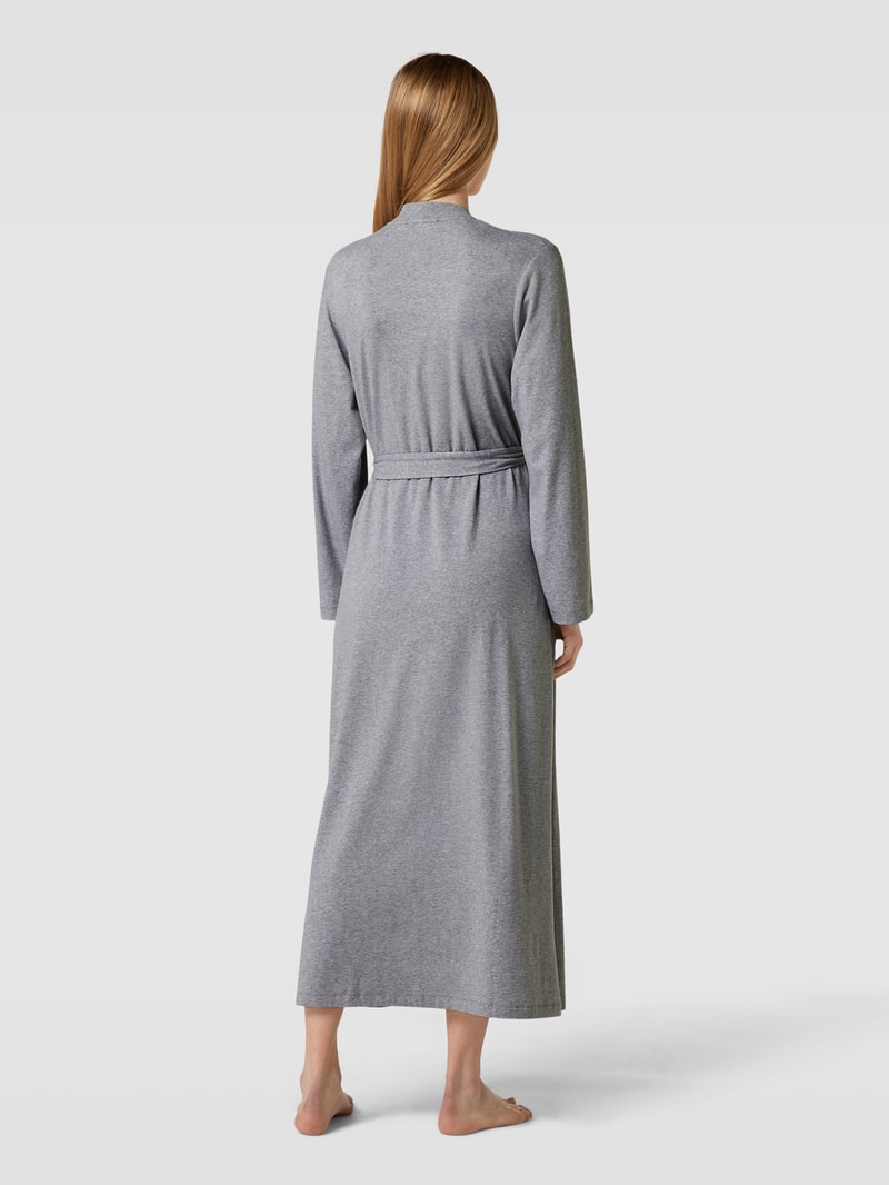 Morgenmantel mit Label-Print in mittelgrau