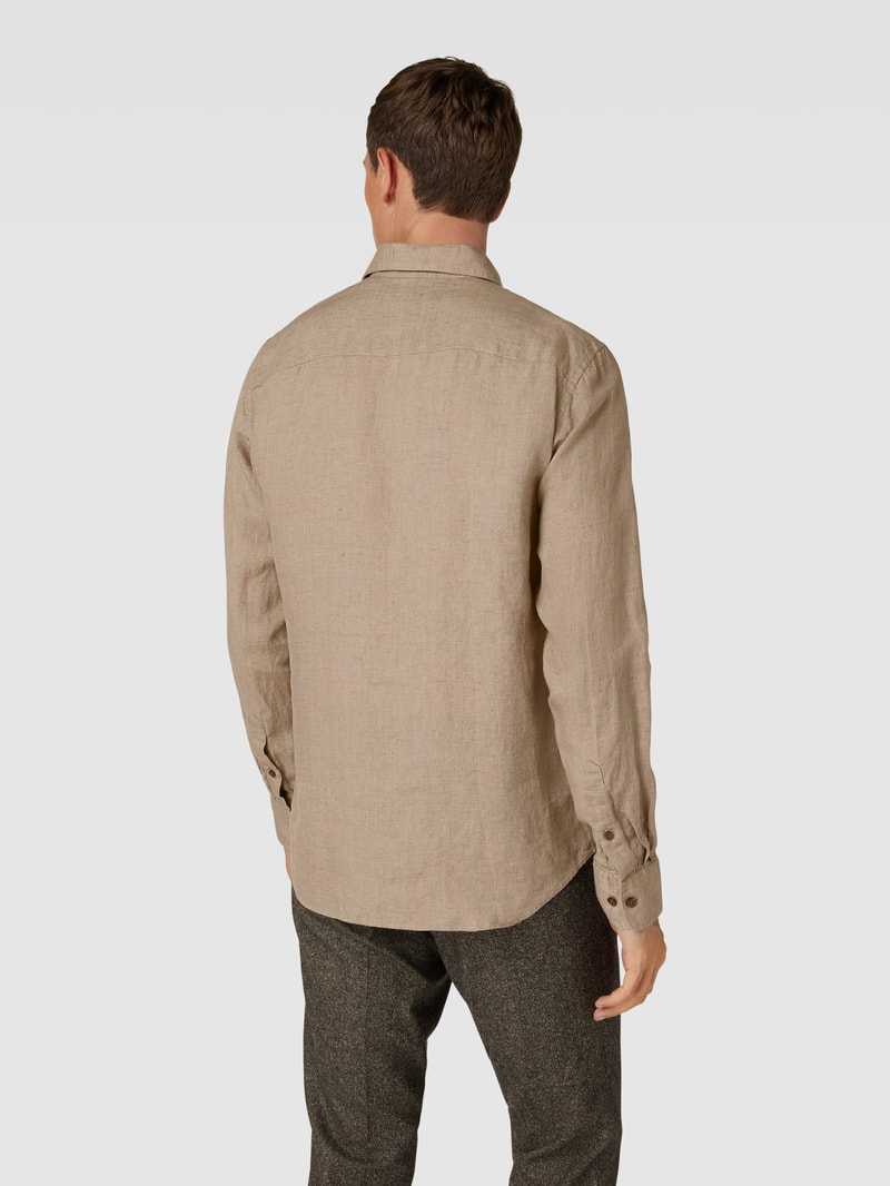 Regular Fit Freizeithemd mit Kentkragen Modell 'marc' in dunkelbraun