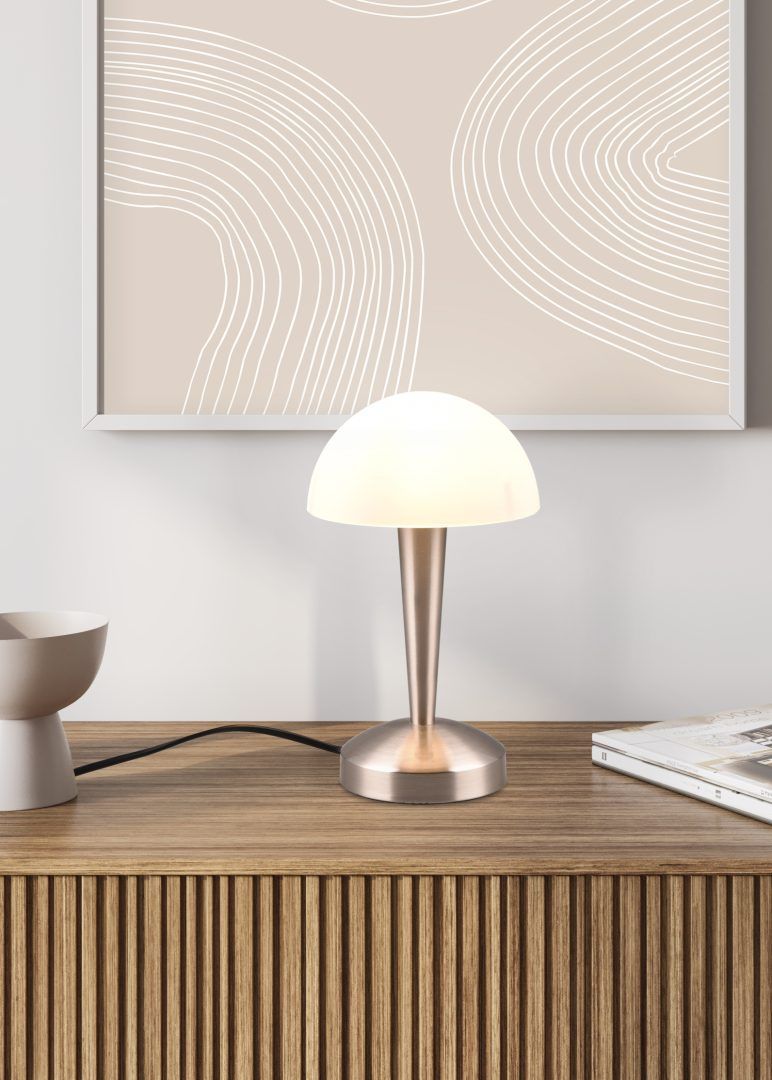 Reality Leuchten LED Tischlampe Canaria Nickel