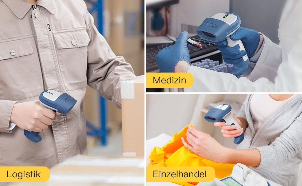 Inateck Wireless Barcode Scanner 2D, Bluetooth 5.0, 2.4Ghz Handscanner
