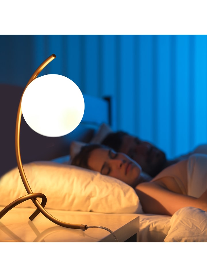 relaxdays Tischlampe in Gold/ Weiß günstig kaufen onesize
