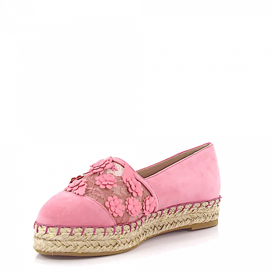 Elie Saab - Espadrilles Blumenmuster rosa - pink