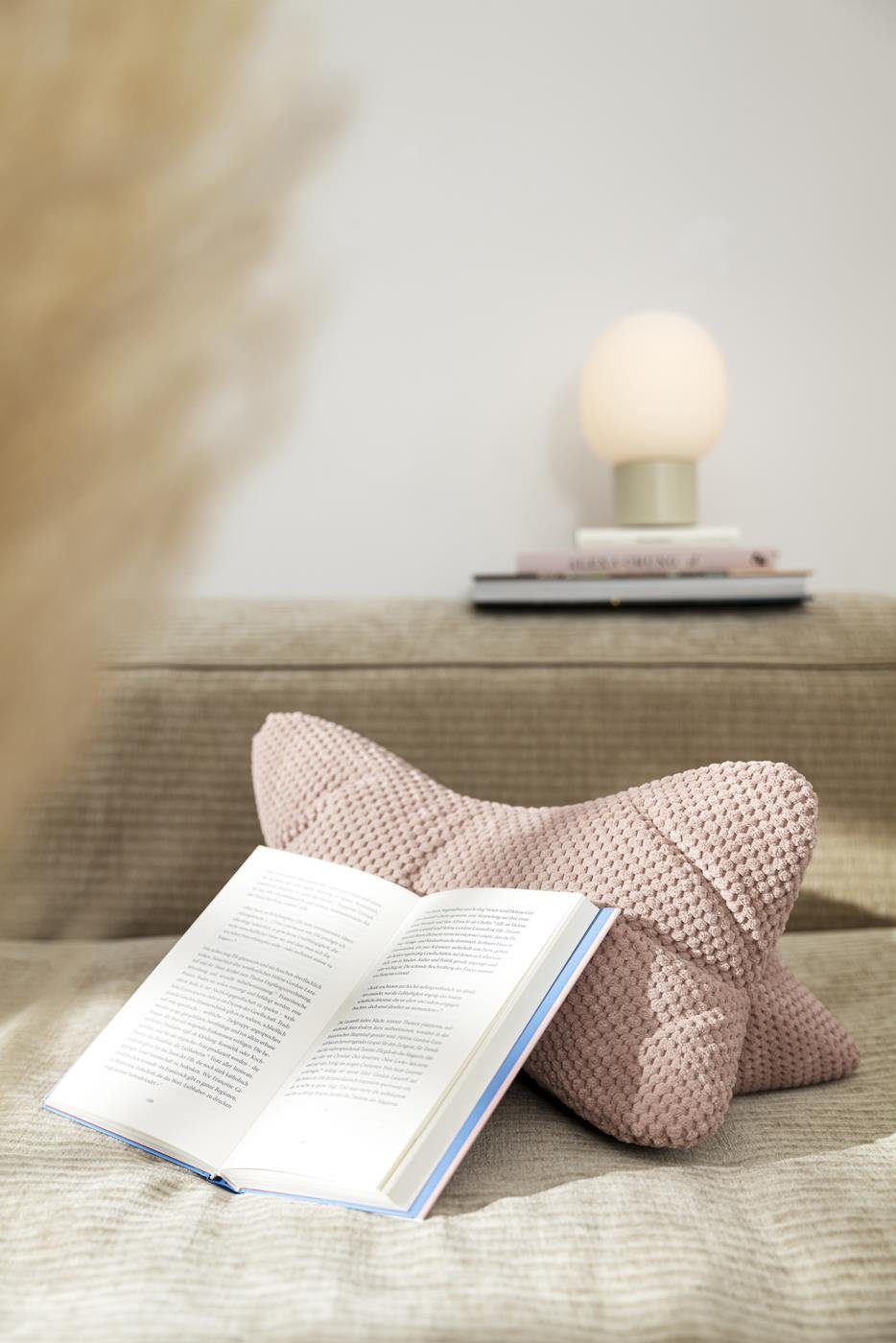 Nackenstützkissen Leseknochen ergonomische Form Nacken- oder Lendenstütze flexible, Magma Heimtex, Füllung: Polyester, Bezug: Stoff, 1-tlg., flexible Stütze für Bücher, E-Books oder Tablets