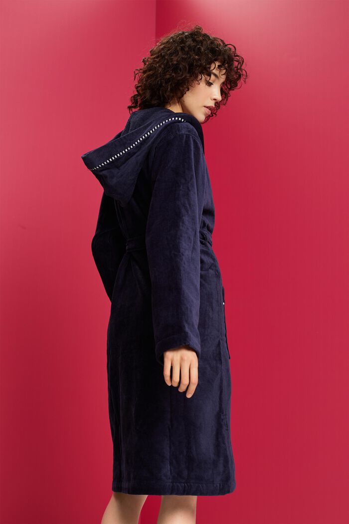 Velours-Bademantel, 100% Baumwolle