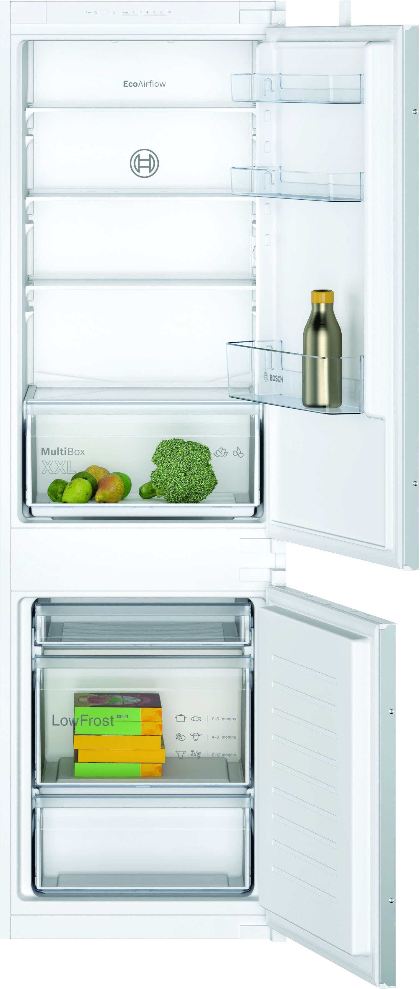 BOSCH Einbaukühlgefrierkombination 2 KIV86NSF0, 177,2 cm hoch, 54,1 cm breit