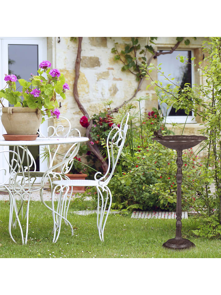 relaxdays Vogeltränke Garten in Braun günstig kaufen onesize