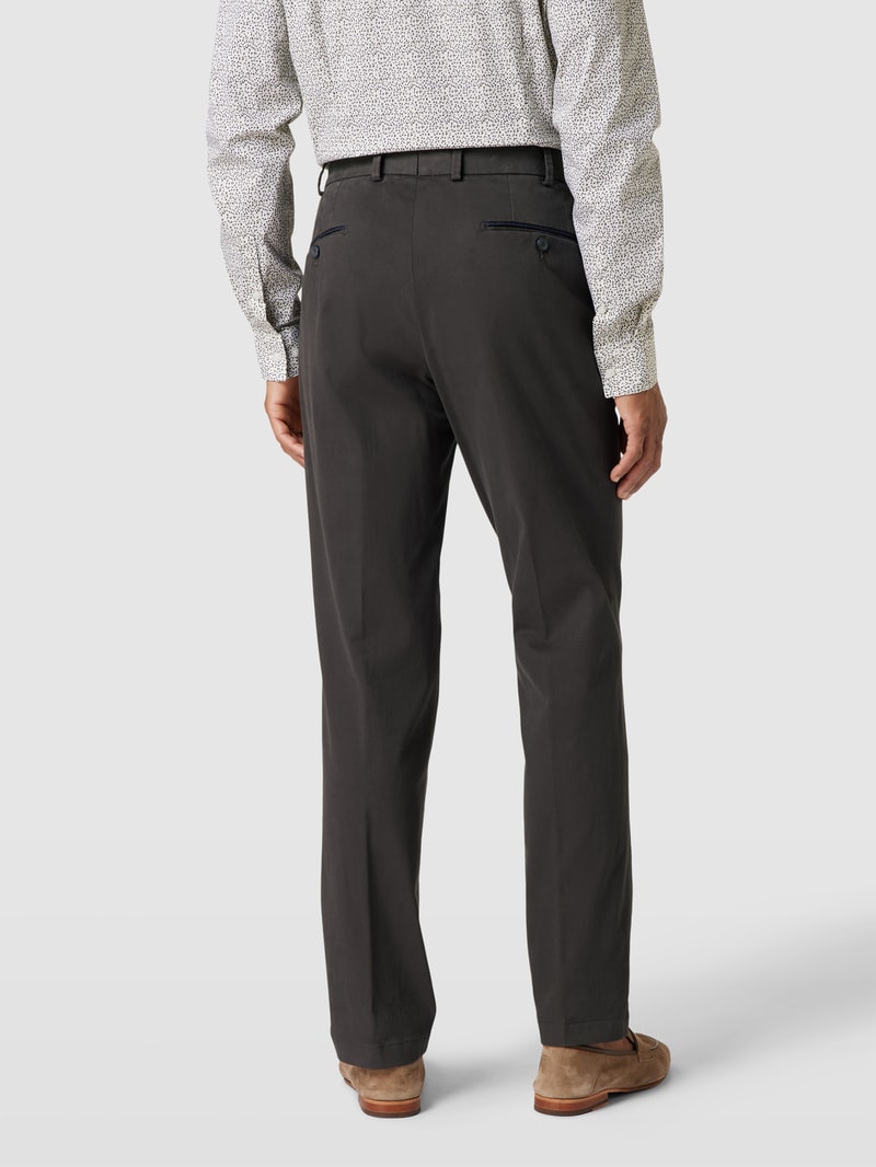 Regular Fit Chino mit Paspeltaschen Modell 'PEAKER' in anthrazit