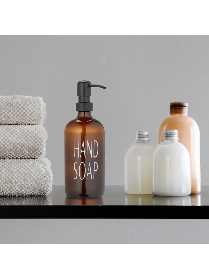 relaxdays 2 x Glas Seifenspender in Braun - 500 ml günstig kaufen onesize