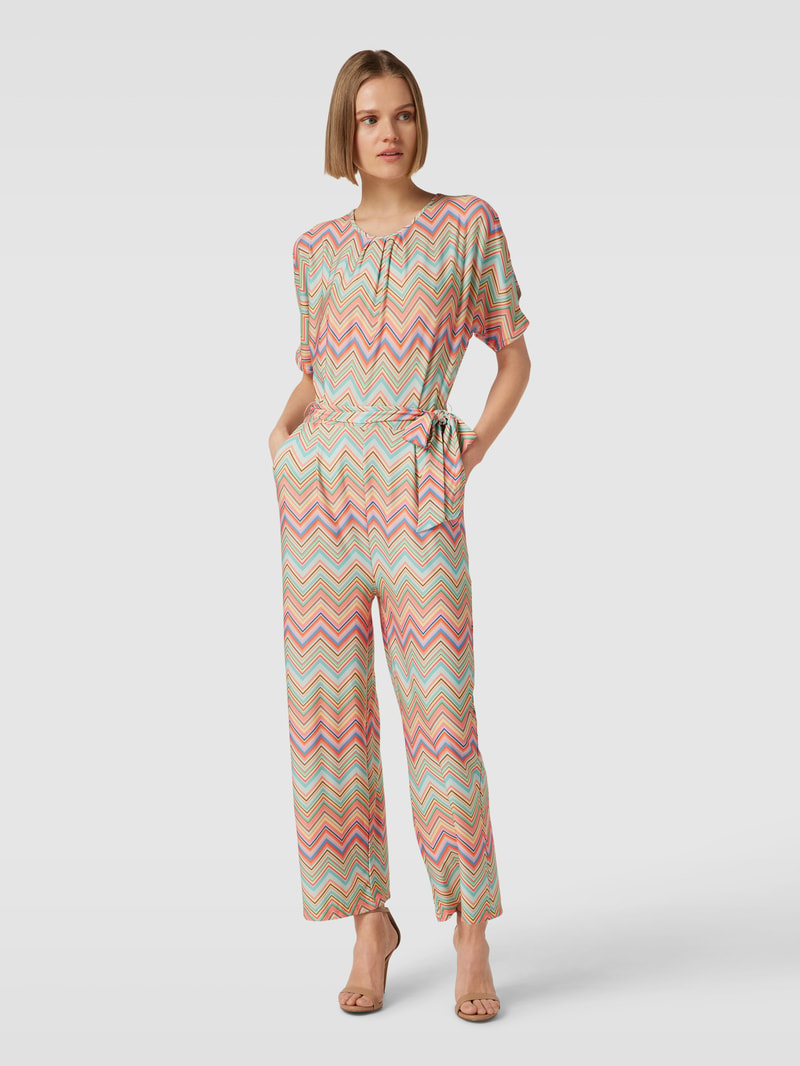 Jumpsuit mit Zickzack-Muster in lachs