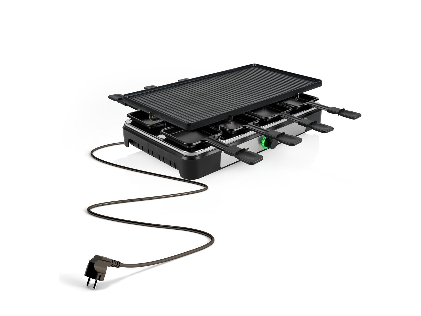 Setpoint Raclette, 1400 W, Gerät für 2-8 Personen Tischgrill wendbare Grillplatte Teppanyaki