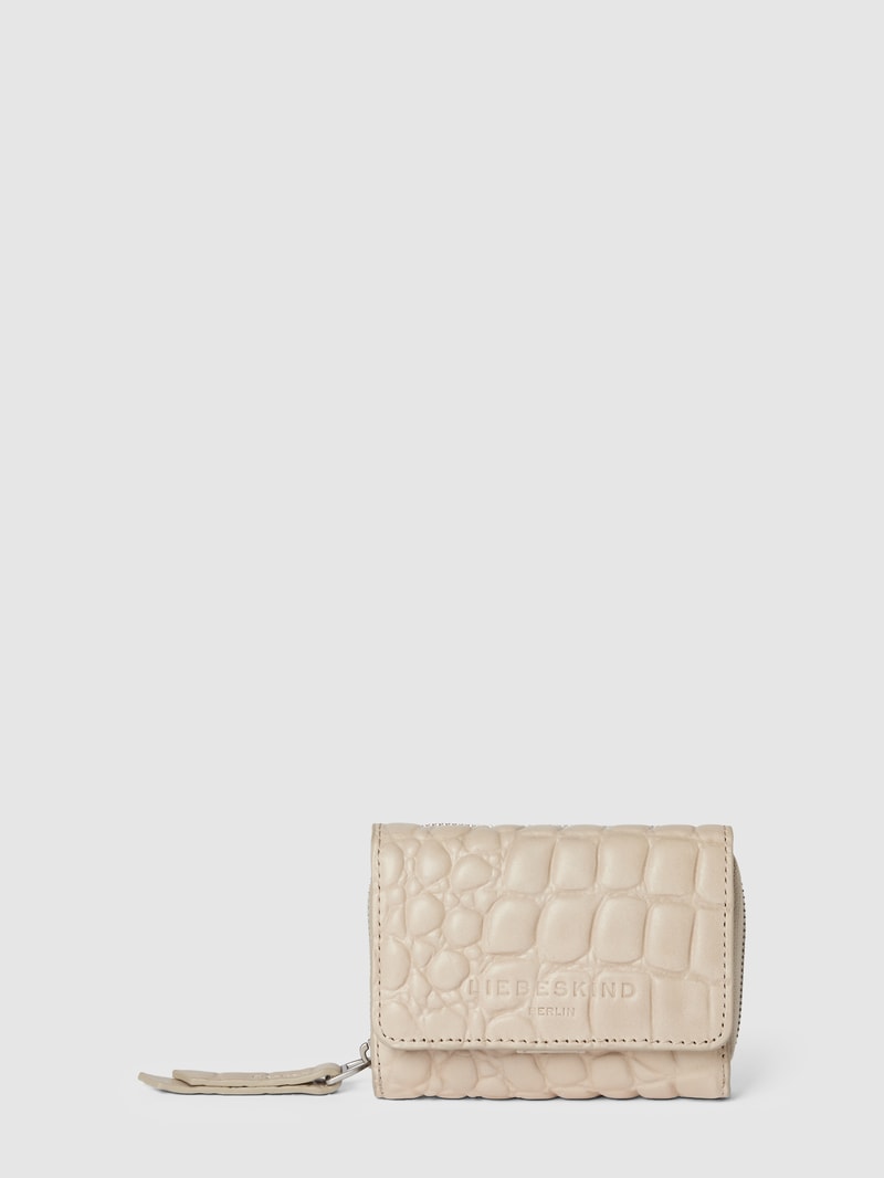 Portemonnaie mit Label-Detail Modell 'Pablita' in offwhite