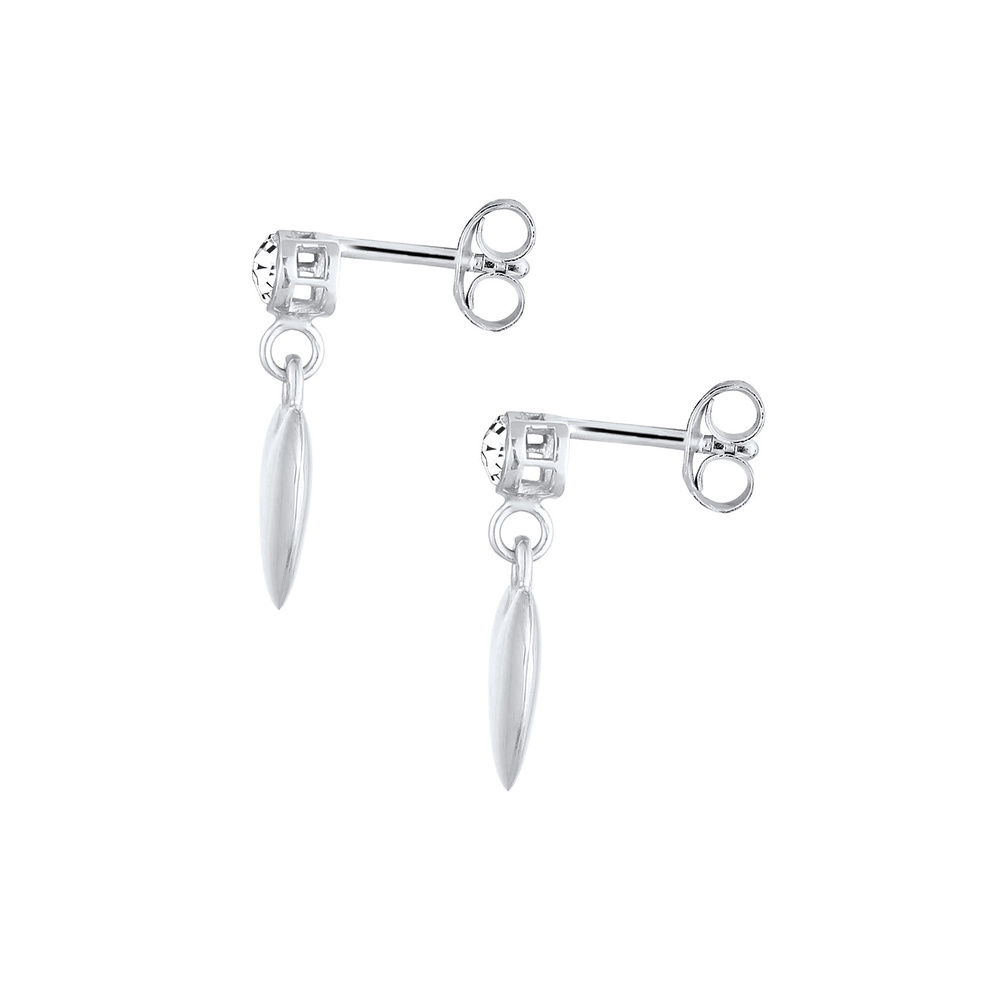 Elli Elli Boucles d'Oreilles Pendentif coeur de dame avec cristaux en argent sterling  Boucles d'oreilles