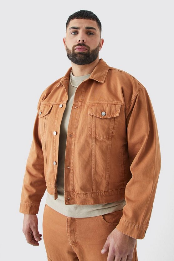 Plus kastige Jeansjacke