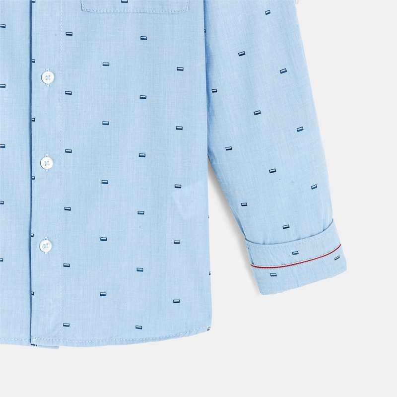 Chemise Oxford imprimée bleu Garçon