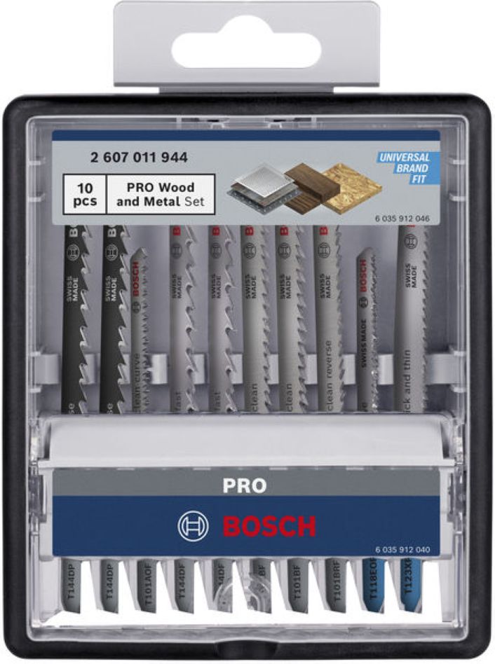 Bosch Blue Accessories 2607011944 PRO Trä- och metallset 100 mm i Robustline-kassett