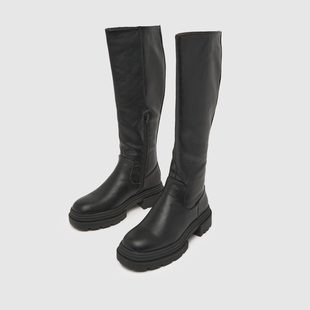 Schuh Dannie – Svarta grova stövlar med dragkedja