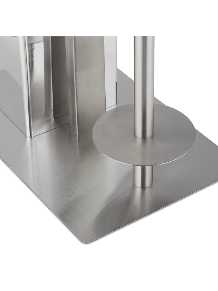 relaxdays WC-Garnitur in Silber - (B)25 x (H)69 x (T)18 cm günstig kaufen onesize