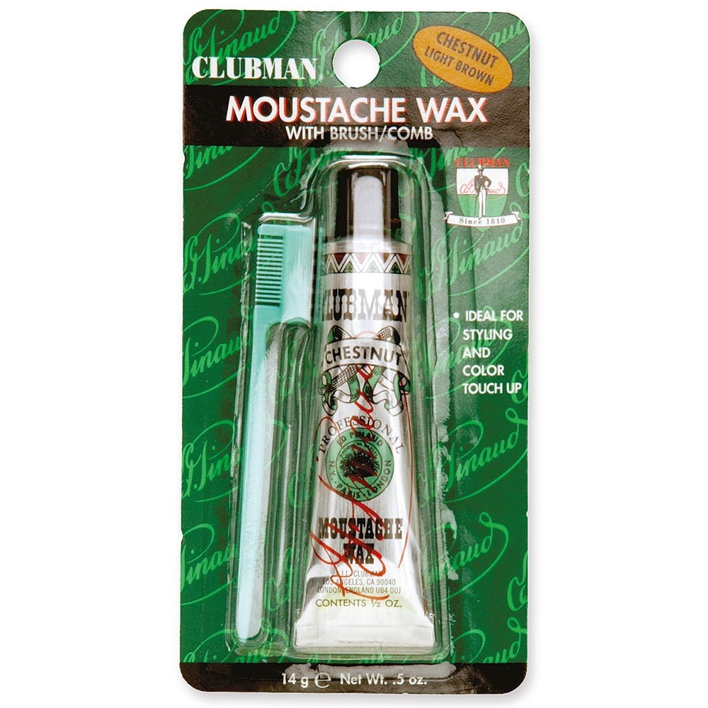 Clubman Pinaud Moustache Wax Hang Pack - Chestnut 14 g