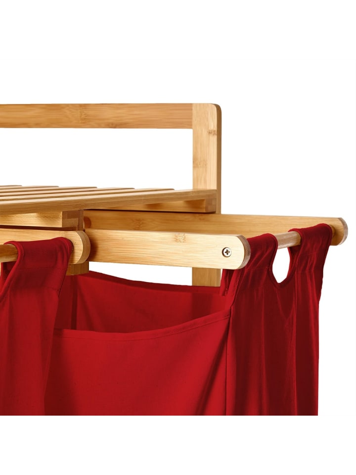 Lumaland Lumaland Wäschekorb aus Bambus mit 2 ausziehbaren Wäschesäcken - Farbe Rosa günstig kaufen onesize
