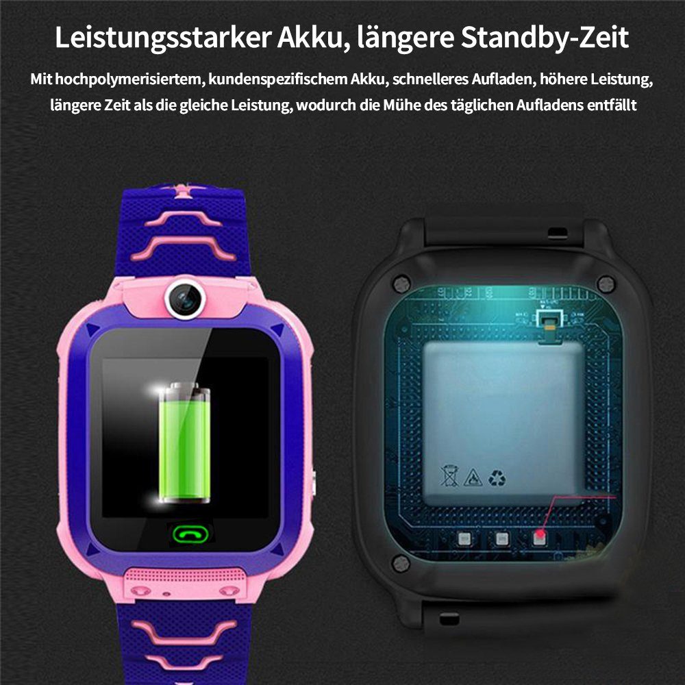 Bothergu Smartwatch, Jungen Mädchen 3-13 Jahre Kinder Geburtstagsgeschenk (Rosa)