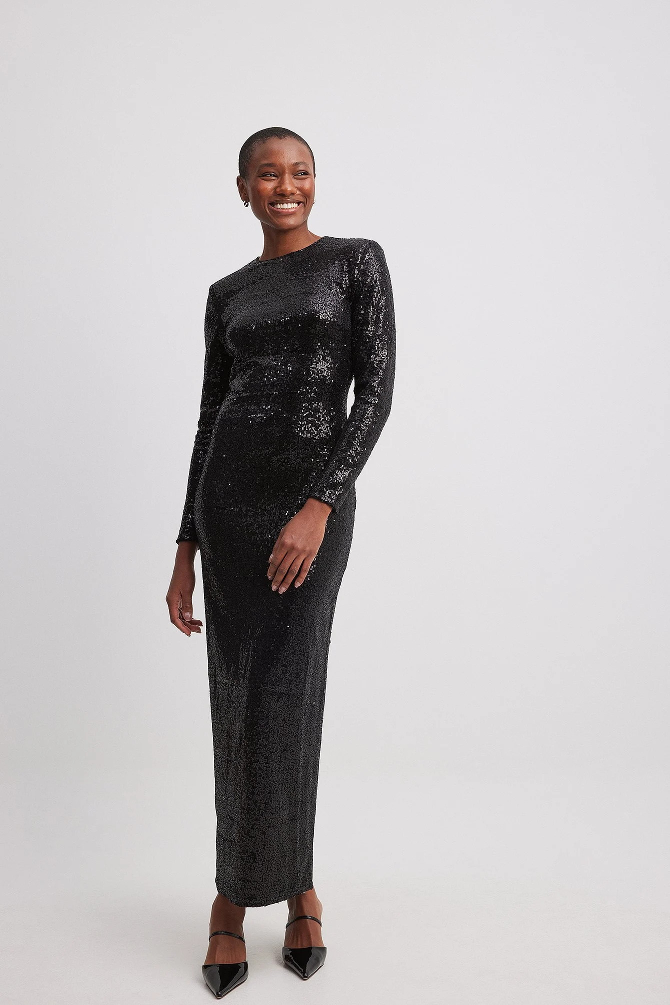 Pailletten-Maxikleid aus Samt