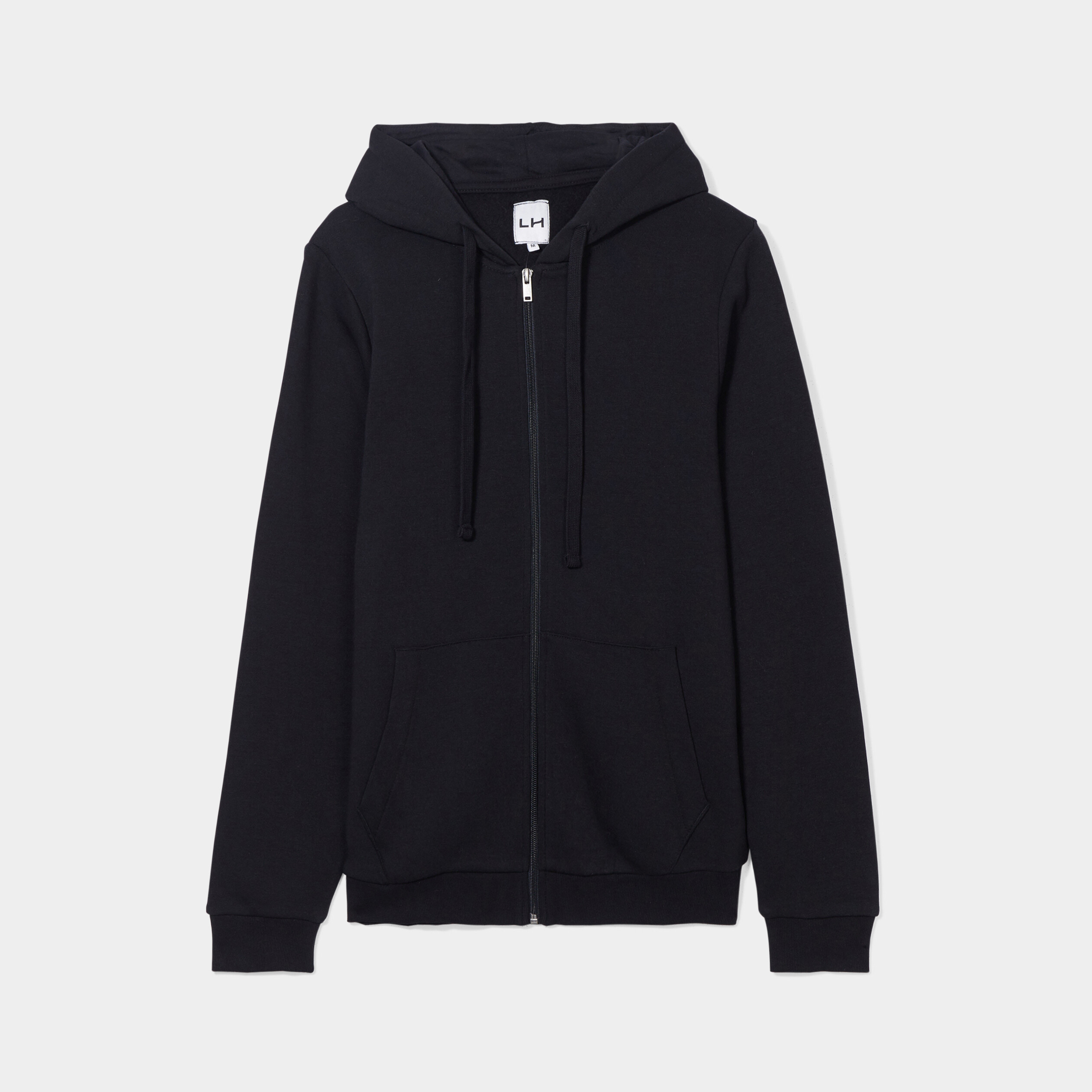 Sweat zippé molleton à capuche noir homme | La Halle
