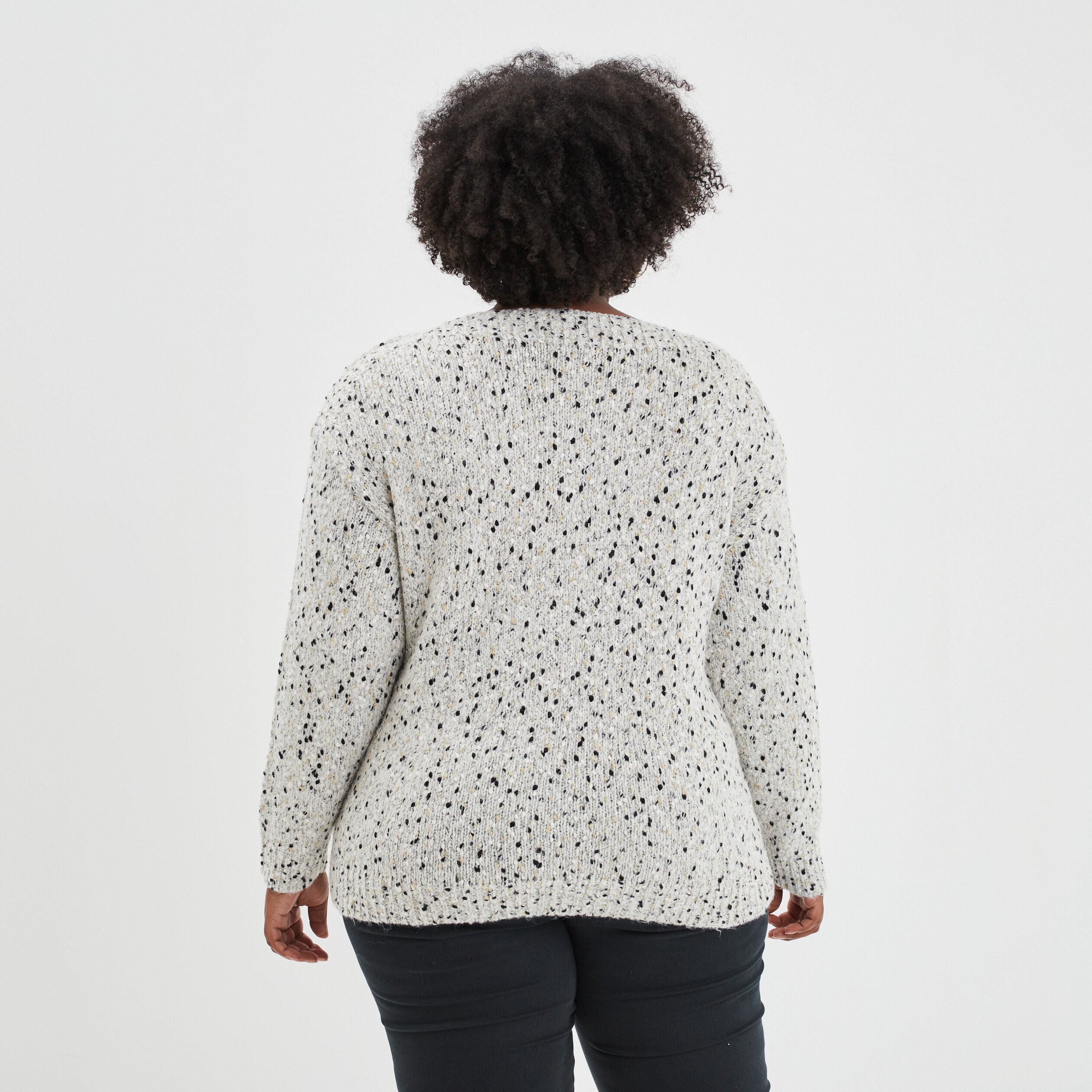 Pull col rond bateau blanc femme grande taille | La Halle
