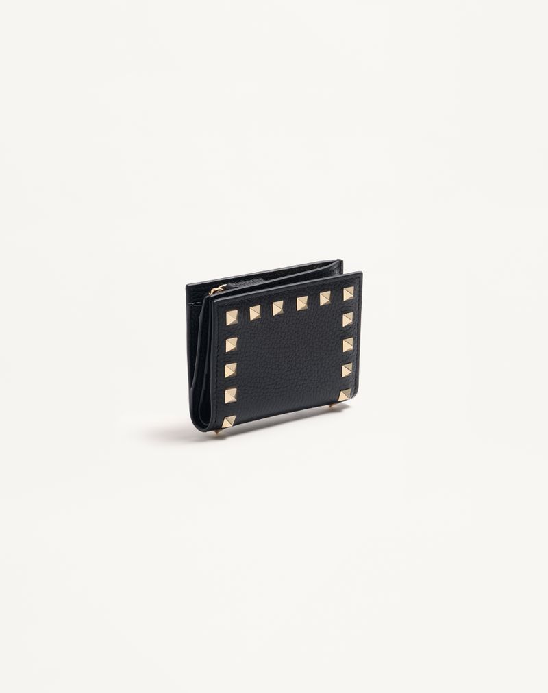 Rockstud pung i granatfarvet kalveskind