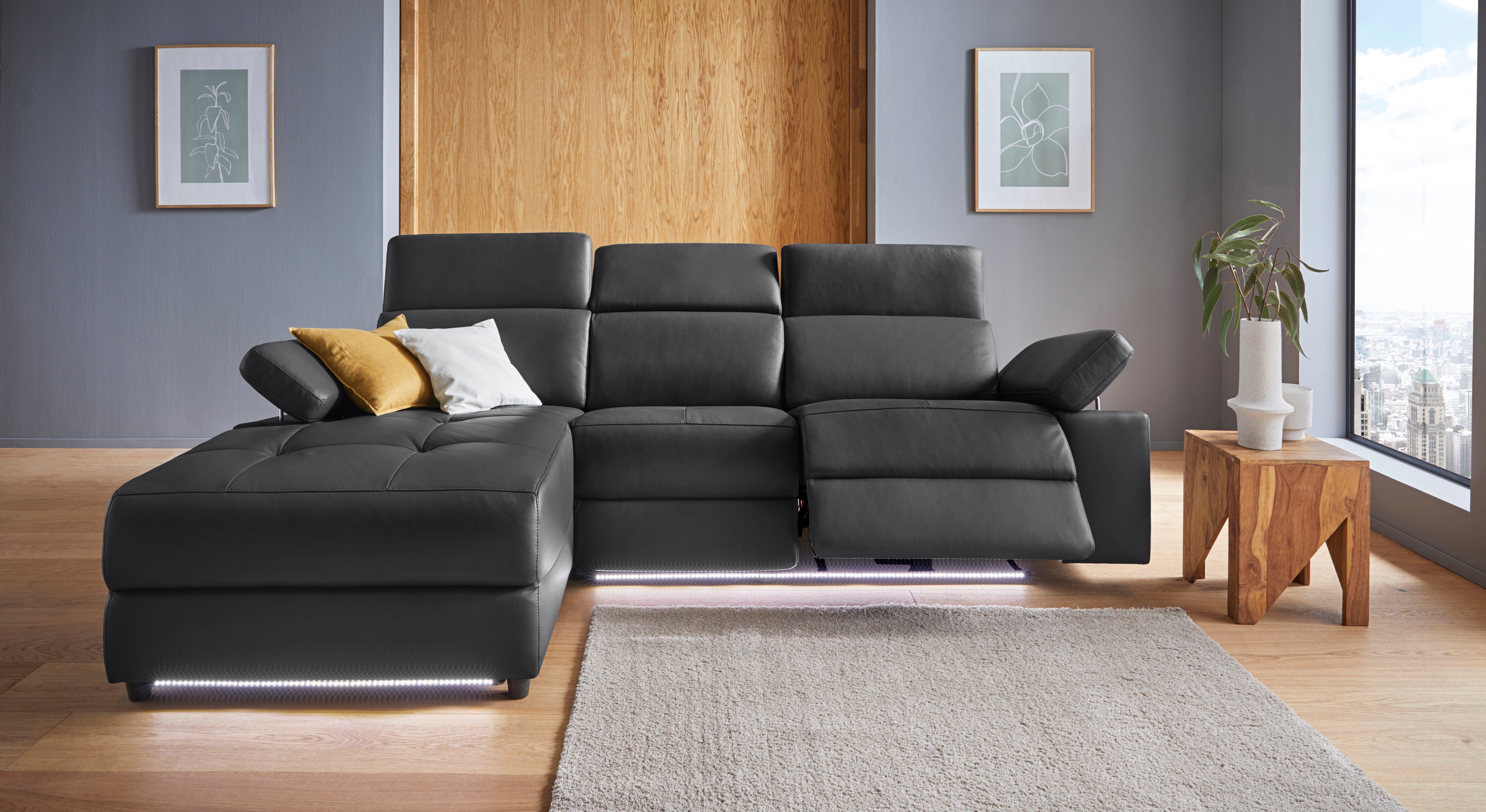 Places of Style Ecksofa Kilado, mit Relaxfunktion, verstellbarer Armlehne, Kopfteilverstellung