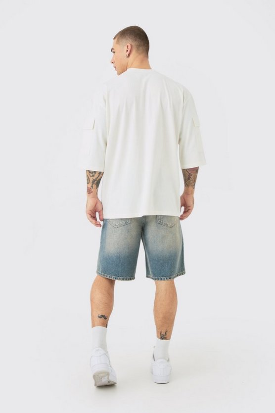Oversize T-Shirt mit Cargo-Taschen