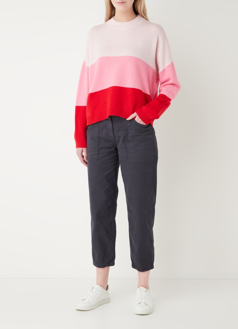 Calça jeans cropped de cintura alta e perna reta Whistles Tessa com lavagem colorida