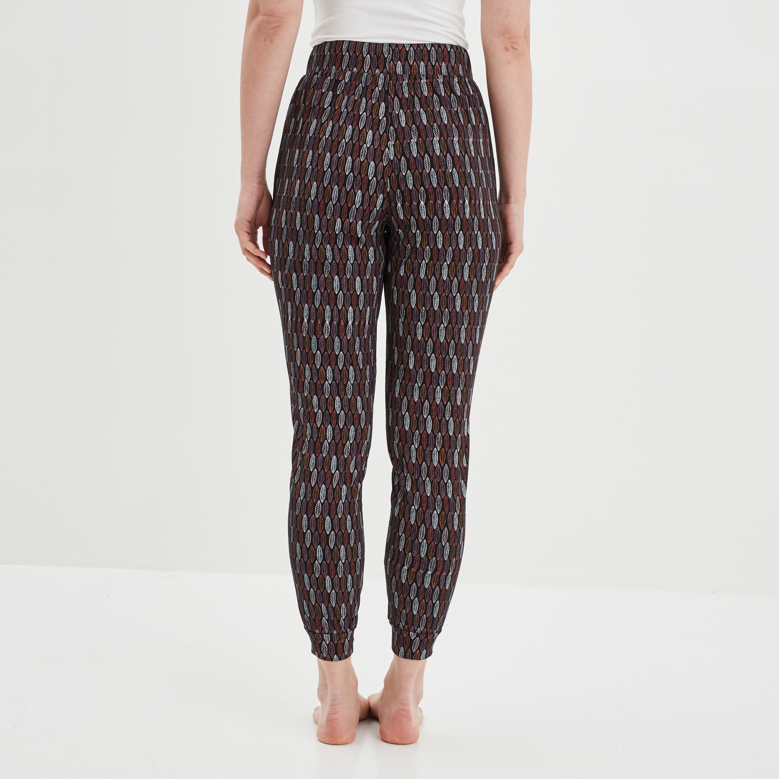 Pantalon de pyjama imprimé noir femme | La Halle