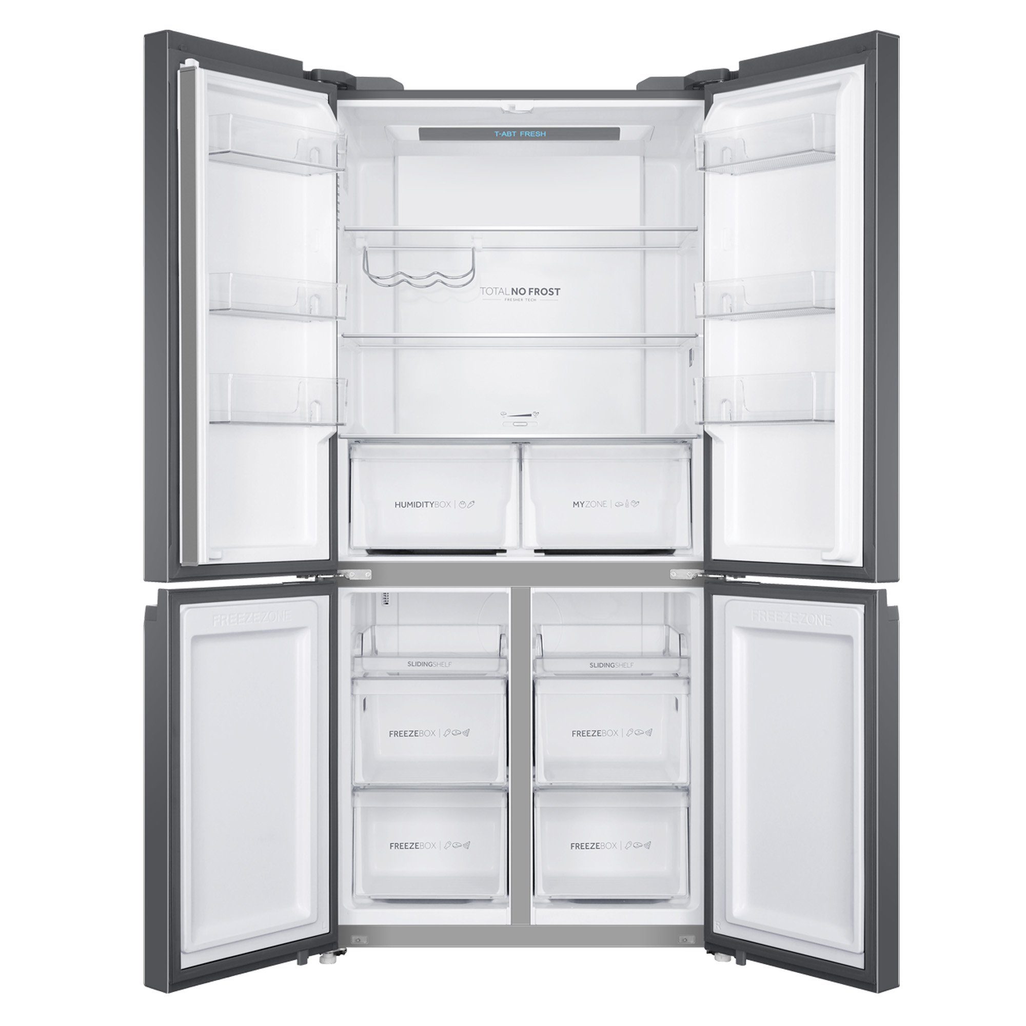 Haier Kühlschrank Edelstahl Look HCR5919FOPG, 190 cm hoch, 90,5 cm breit, MyZone HumidityZone