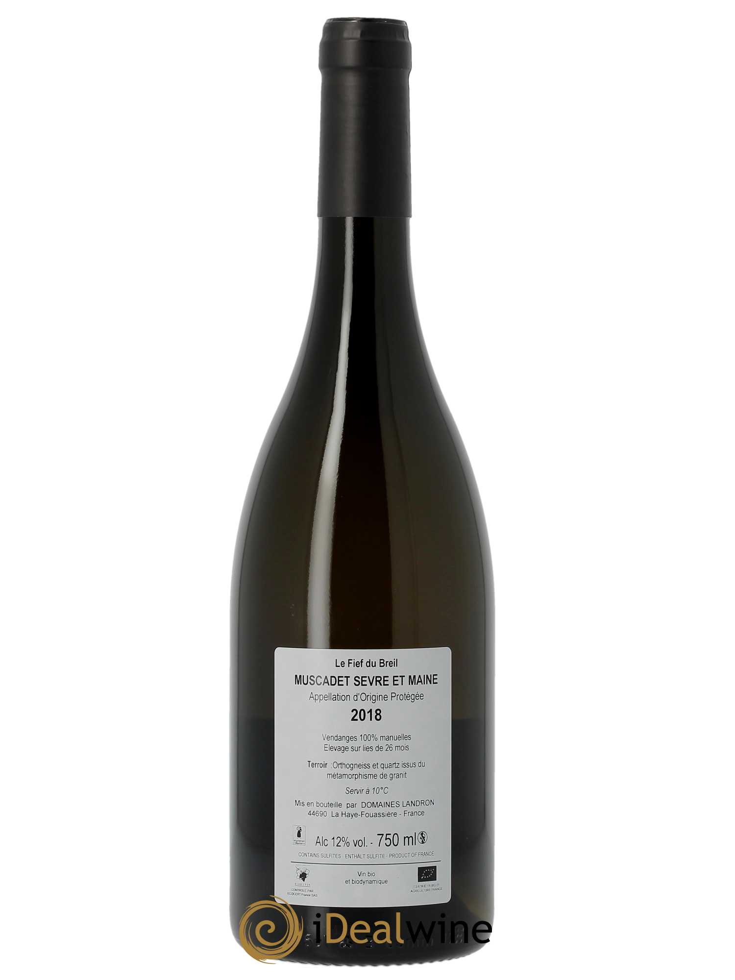 Muscadet-Sèvre-et-Maine Le Fief du Breil Jo Landron  2018 - Lot de 1 Bouteille